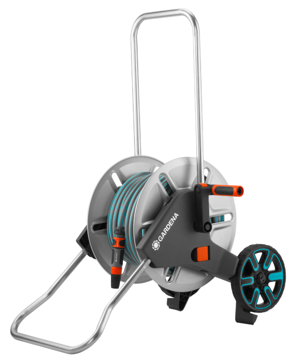 GARDENA AquaRoll M metaal set, metalen slanghouder met slang, systeemonderdelen, sproeier